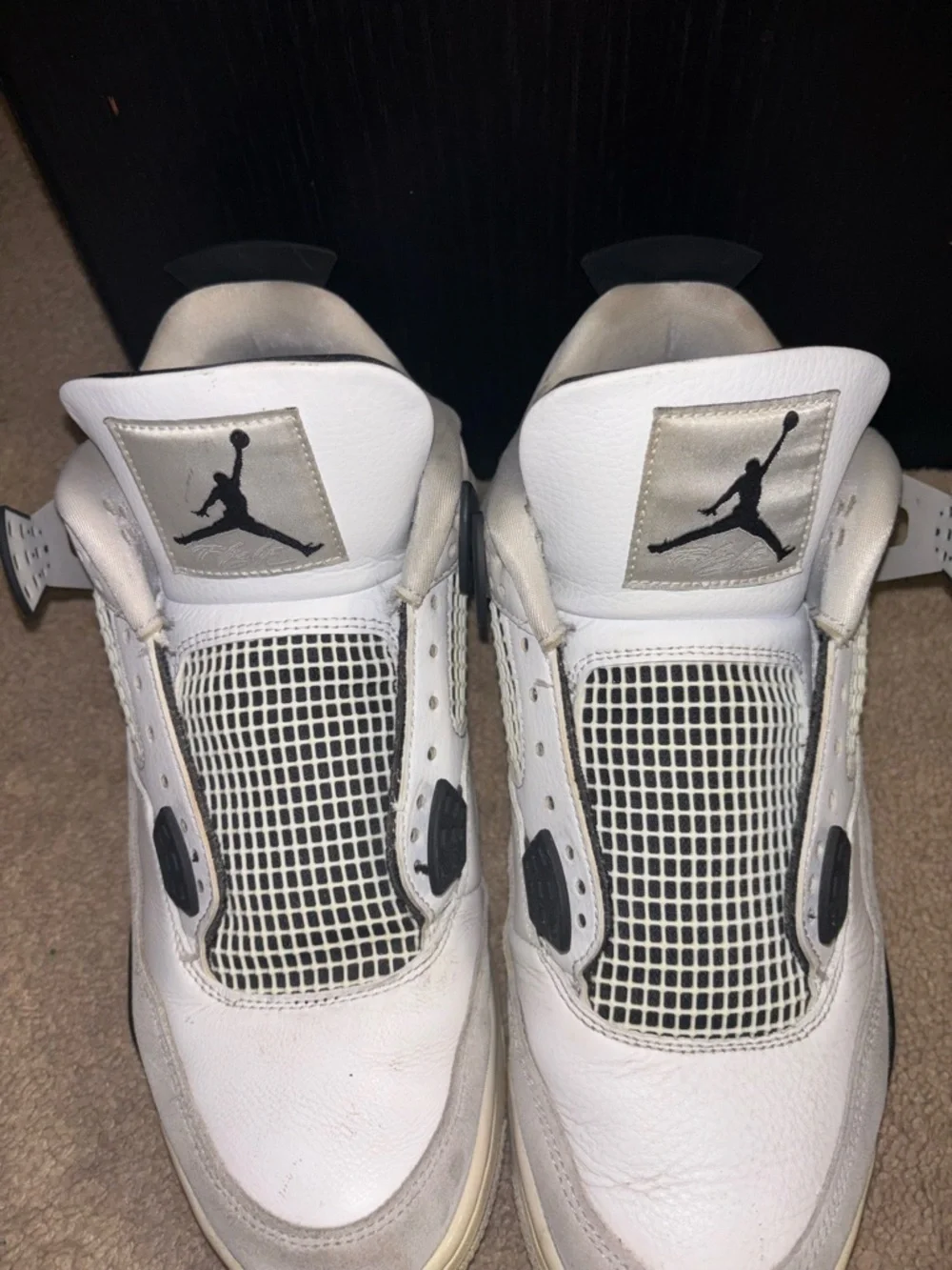 Air Jordan 4 Retro White Oreo (Tech White) Men’s Sneakers No Laces‎ No Box Used